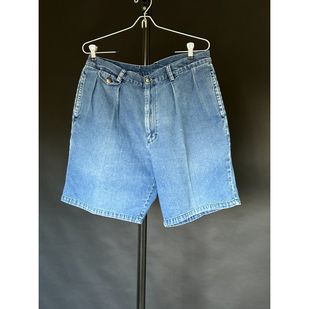 Vintage 90s Nautica Denim Chino Shorts Medium Wash Jeans 36‎ Blue